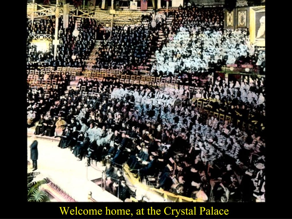 Welcome home, at the Crystal Palace.