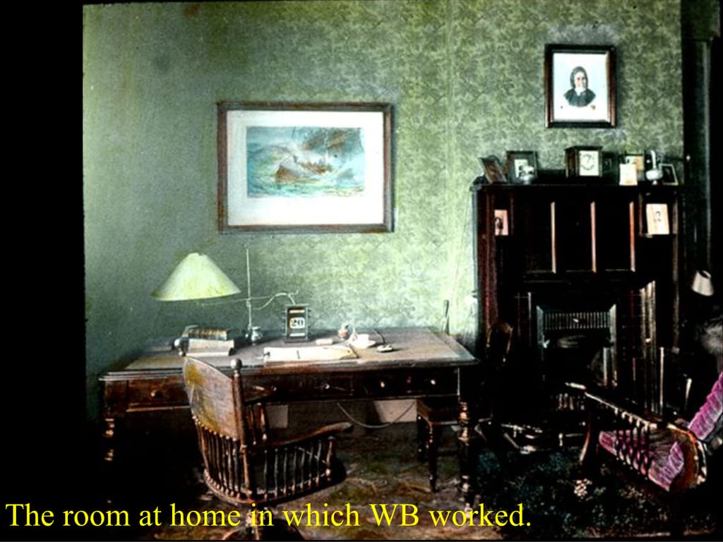 The room at home in which WB worked.