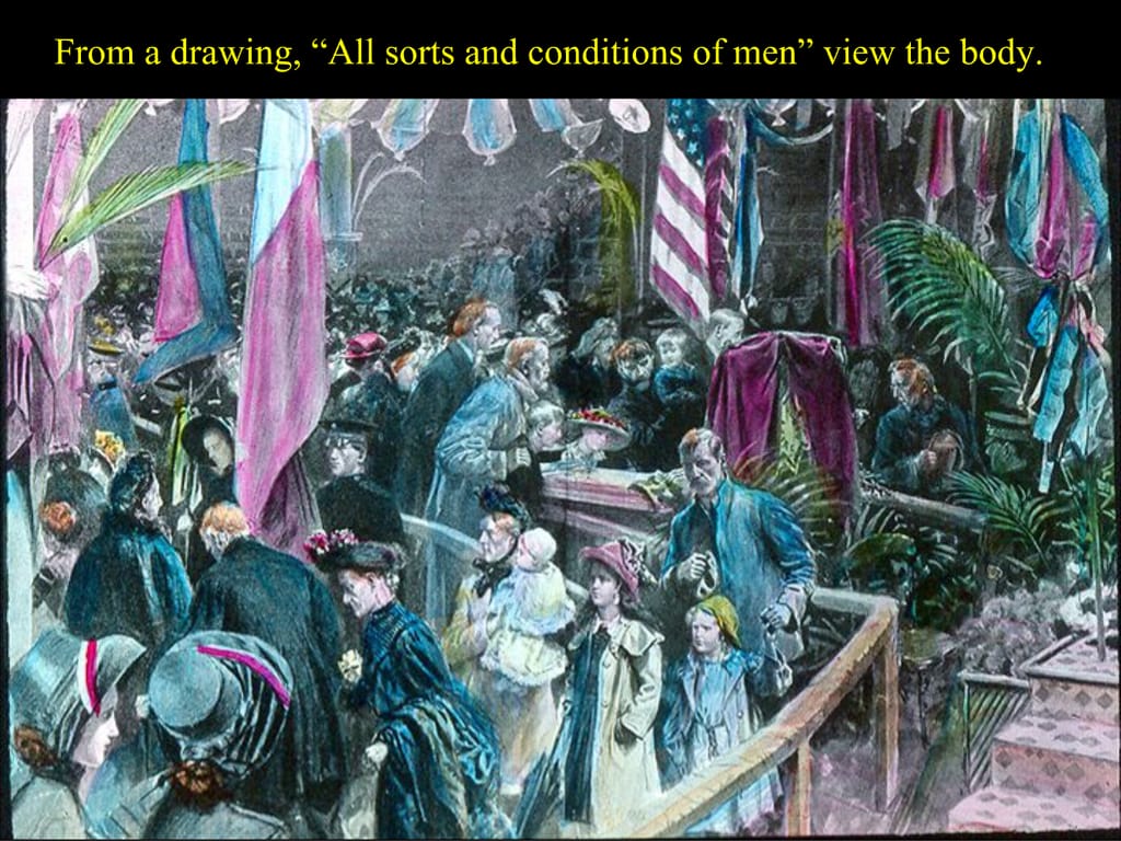 From a drawing, “All sorts and conditions of men” view the body.